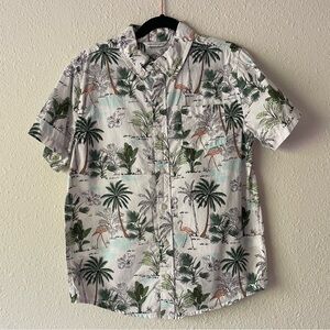 Janie and Jack boy’s short sleeve tropical print shirt, size 12